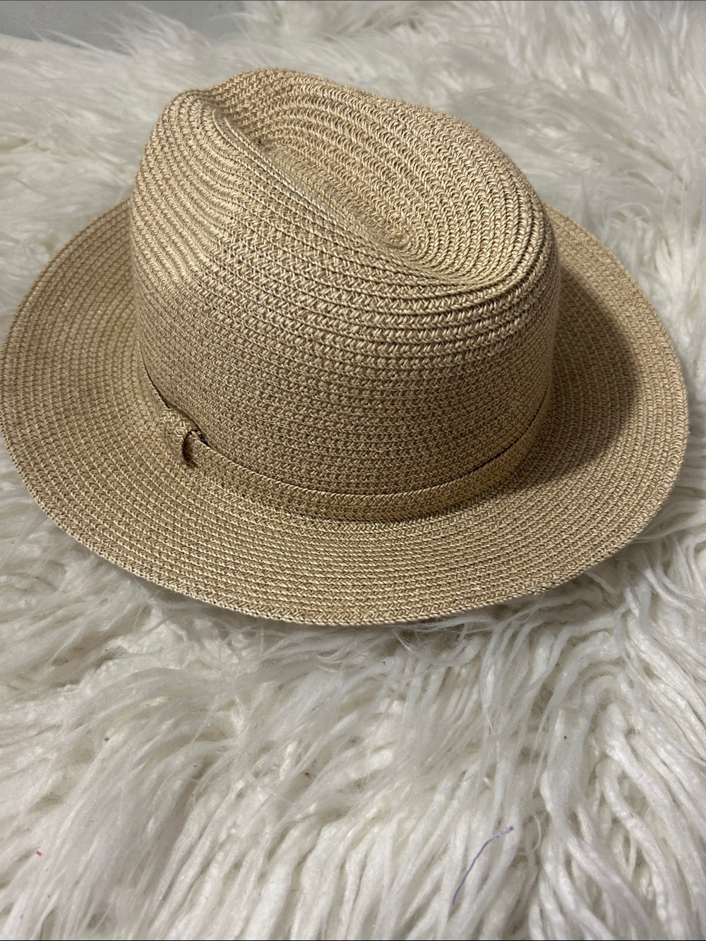 Bailey Neutral Straw Fedora Hat - Natural Beige large